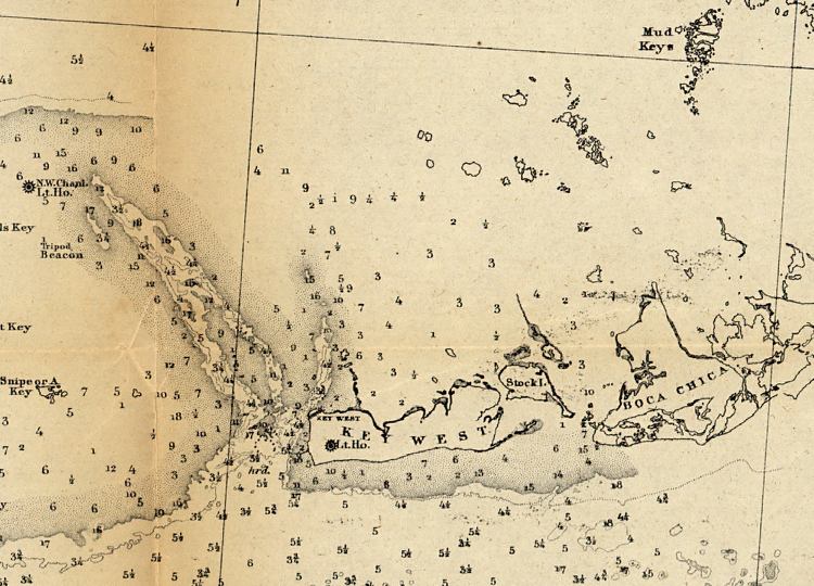 Detail - Preliminary chart of western end of Florida Reefs including Tortugas Keys