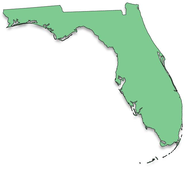 A solid map of Florida