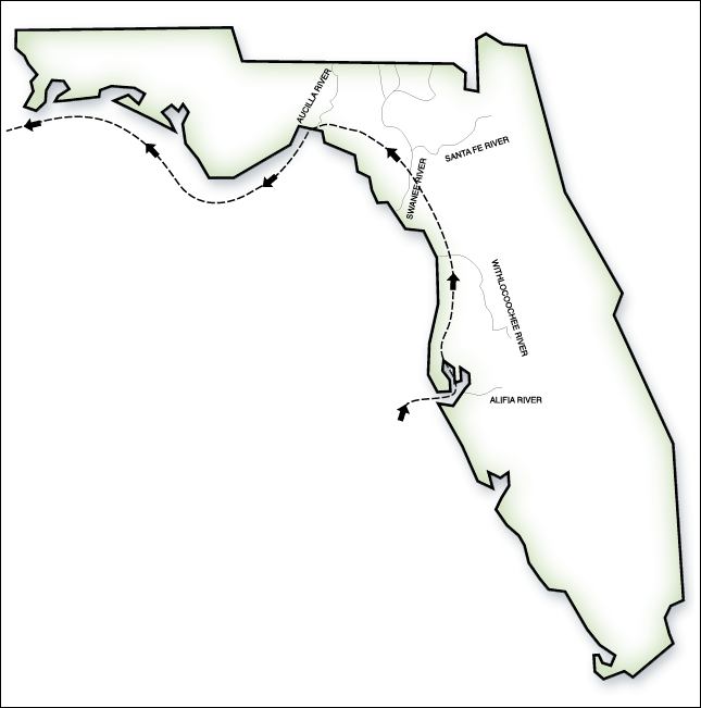 Route of Narvaez through Florida