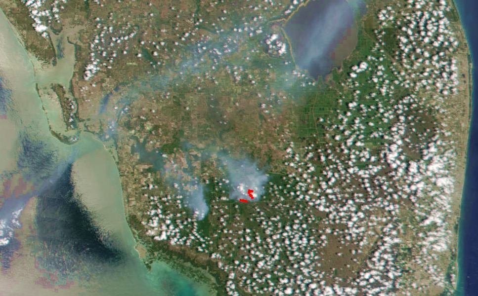 Florida Fires- Detail of South Florida