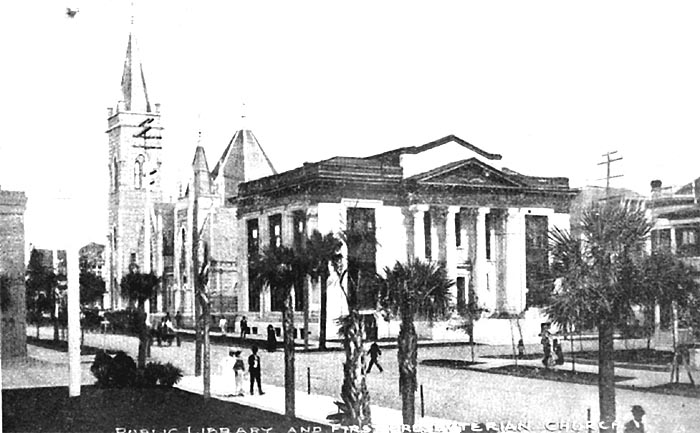 Public library and First Presbyterian church, Jacksonville, Florida