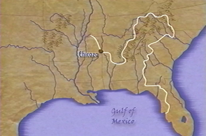Map of the Southeast and Chicaza