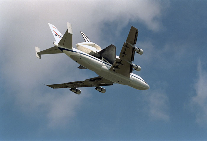 Endeavour on Shuttle Carrier Aircraft