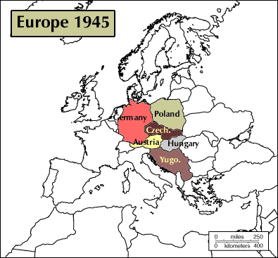 World  Europe on Map Of Central Europe As It Looked At The End Of World War Ii