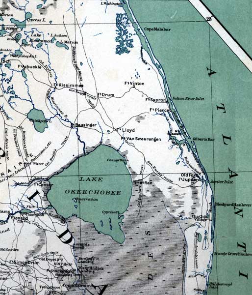 Map of Brevard County, Florida, 1865