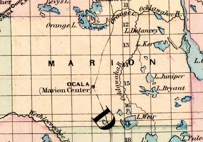 Map of Marion County, Florida, 1877