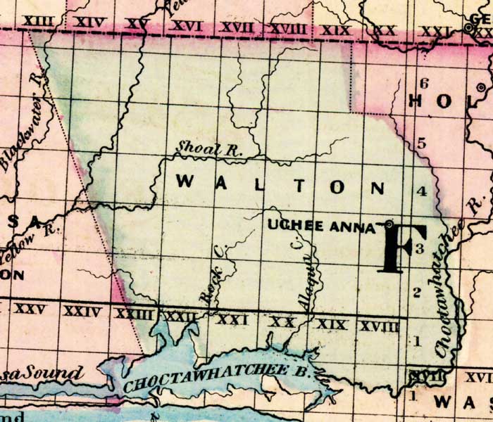 Map of Walton County, Florida, 1877