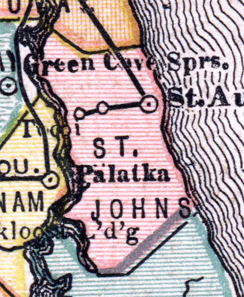 Map of St. Johns County, Florida, 1880
