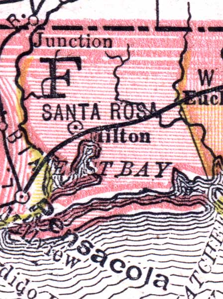 Map of Santa Rosa County, Florida, 1880