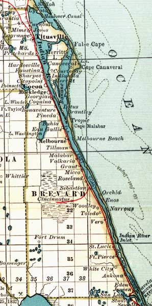 Map of Brevard County, Florida, 1897