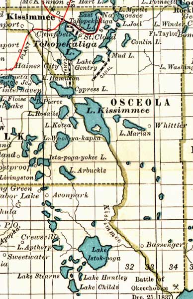 Map of Osceola County, Florida, 1897