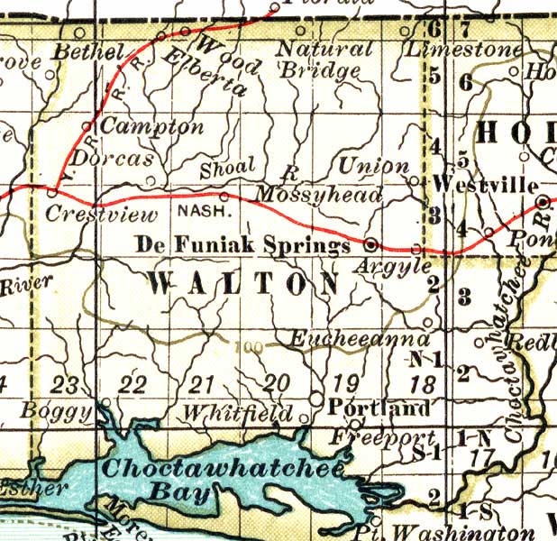Map of Walton County, Florida, 1897