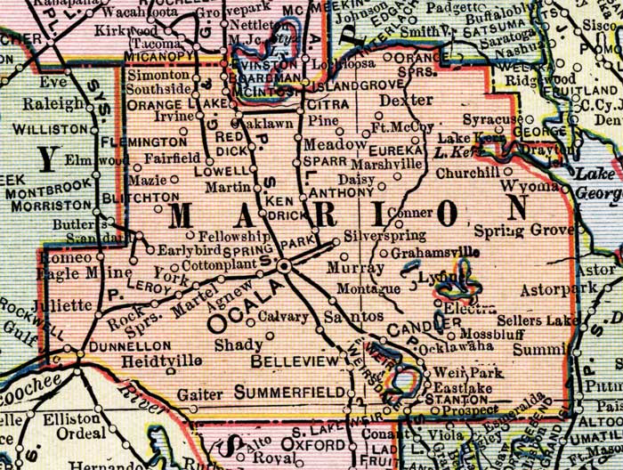 Map of Marion County, Florida, 1902