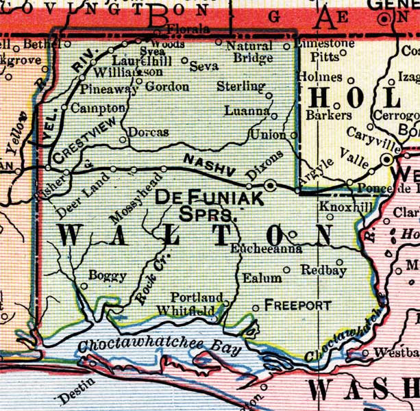 Map of Walton County, Florida, 1902