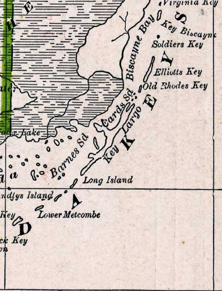 Map of Monroe County, Florida, 1886