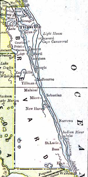 Map of Brevard County, Florida, 1890