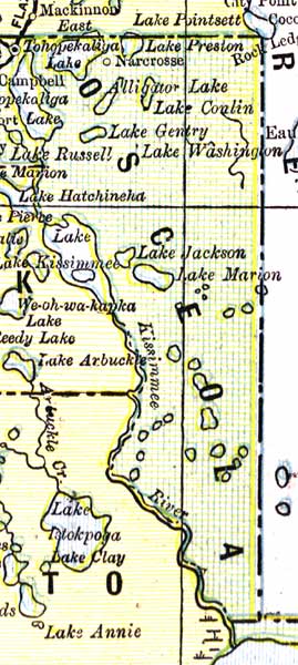 Map of Osceola County, Florida, 1890