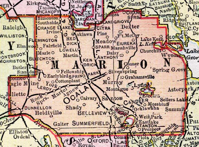 Map of Marion County, Florida, 1899