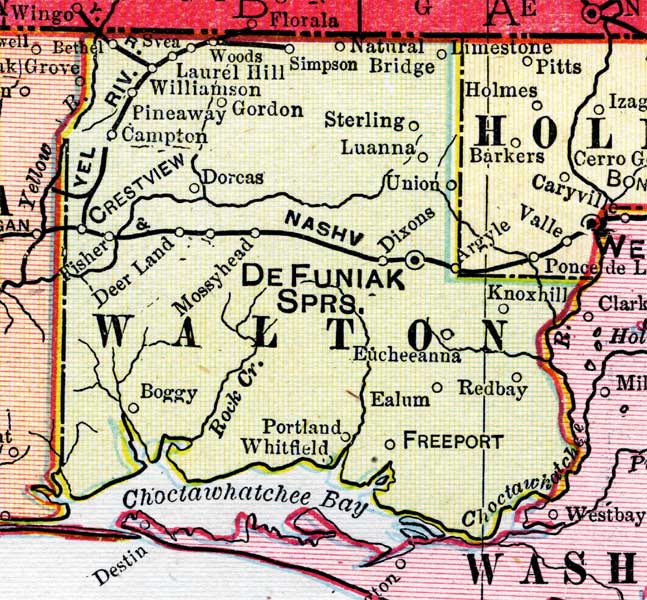 Map of Walton County, Florida, 1899