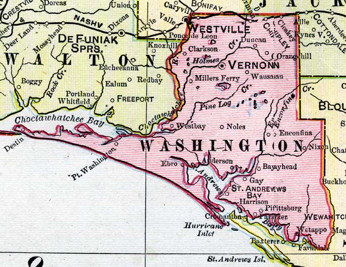 Map of Washington County, Florida, 1899