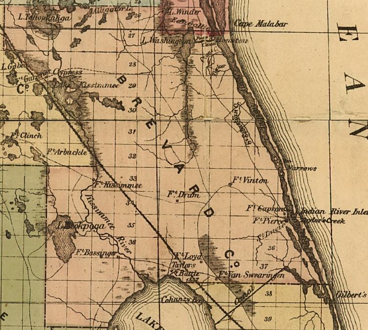 Map of Brevard County, Florida, 1874