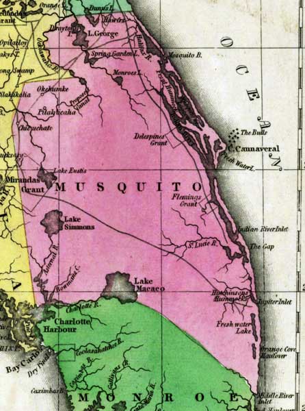 Map of Orange County, Florida, circa 1825