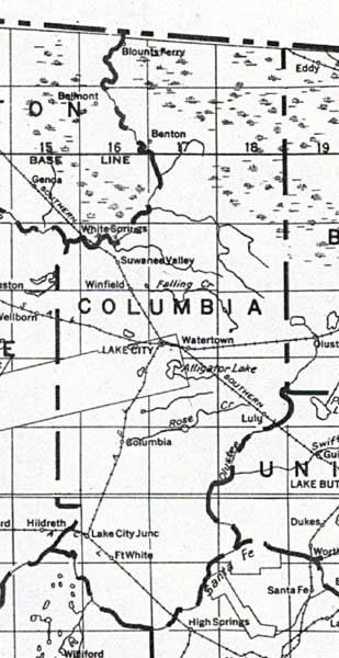 Map of Columbia County, Florida, 1932
