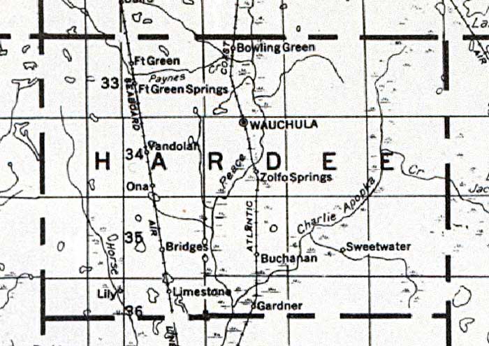 Map of Hardee County, Florida, 1932