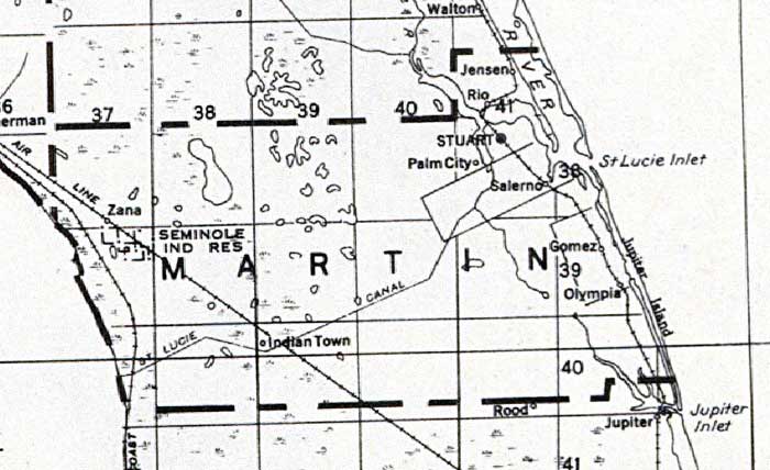 Map of Martin County, Florida, 1932