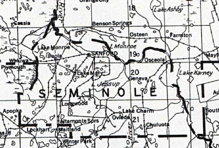 Map of Seminole County, Florida, 1932