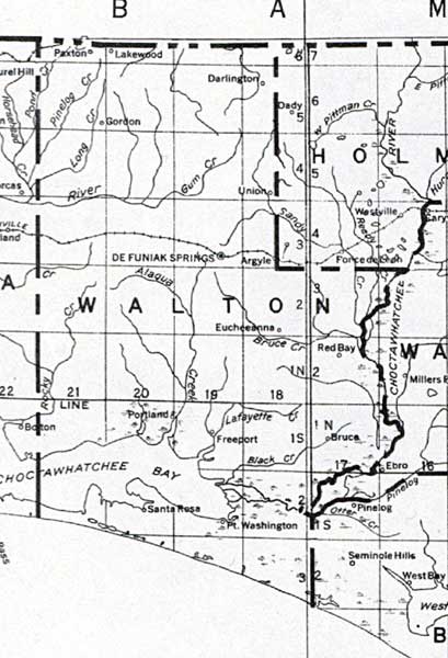 Map of Walton County, Florida, 1932