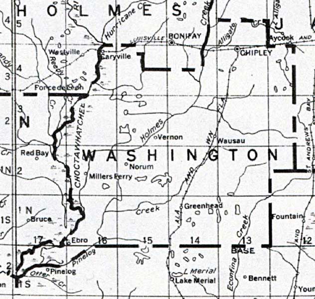Map of Washington County, Florida, 1932