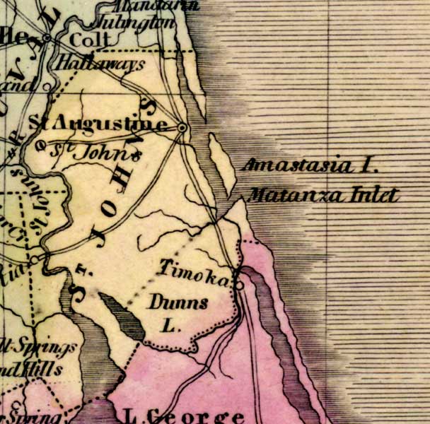Map of St. Johns County, Florida, 1842