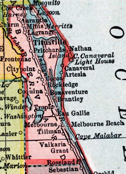 Map of Brevard County, Florida, 1910