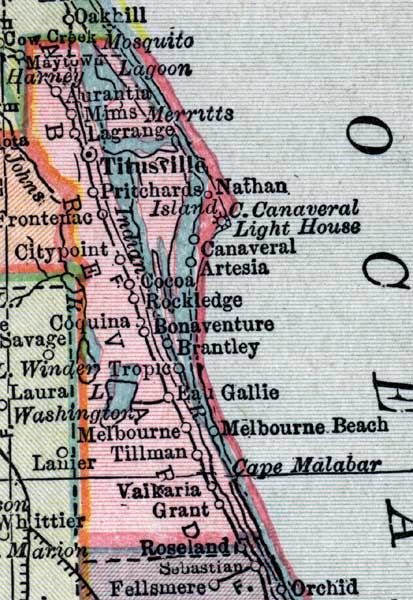 Map of Brevard County, Florida, 1916