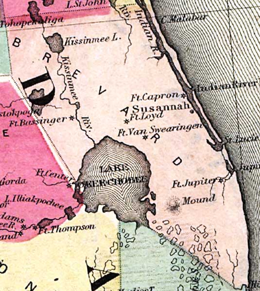 Map of Brevard County, Florida, 1860