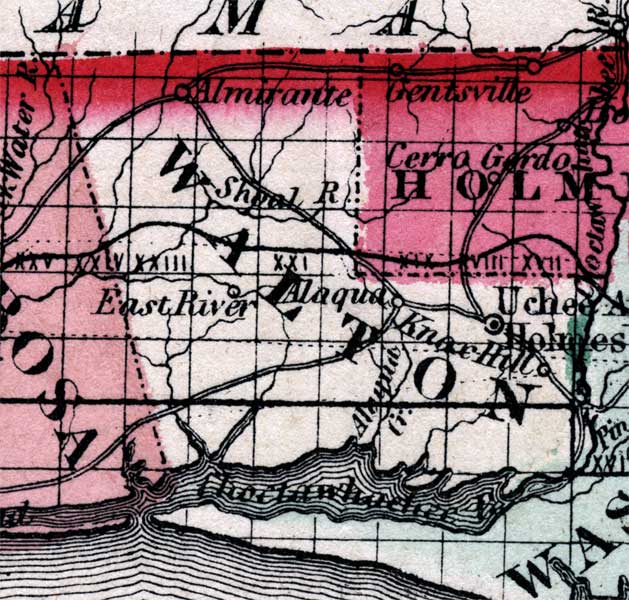 Map of Walton County, Florida, 1863