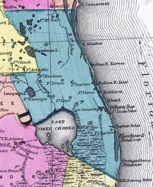 Map of Brevard County, Florida, 1873