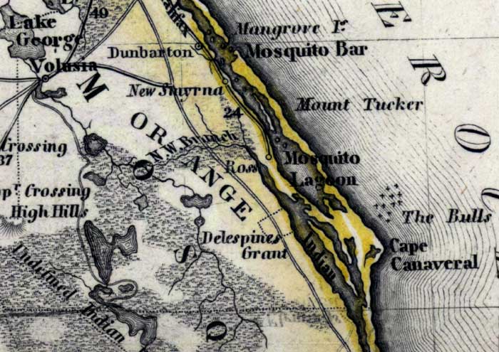 Map of Orange County, Florida, 1850