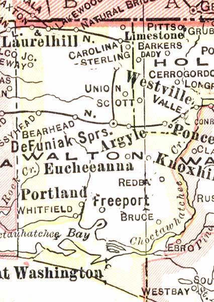 Map of Walton County, Florida, 1916