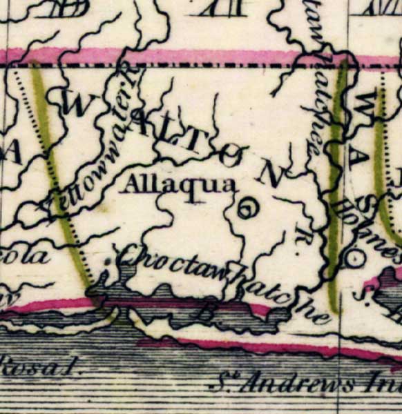Map of Walton County, Florida, 1835