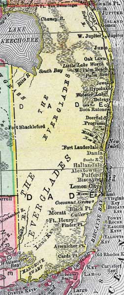 Map of Miami-Dade County, Florida, 1900