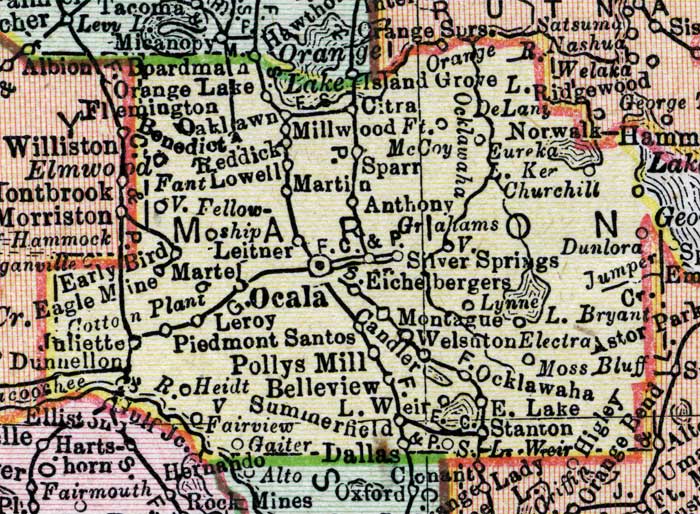 Map of Marion County, Florida, 1900