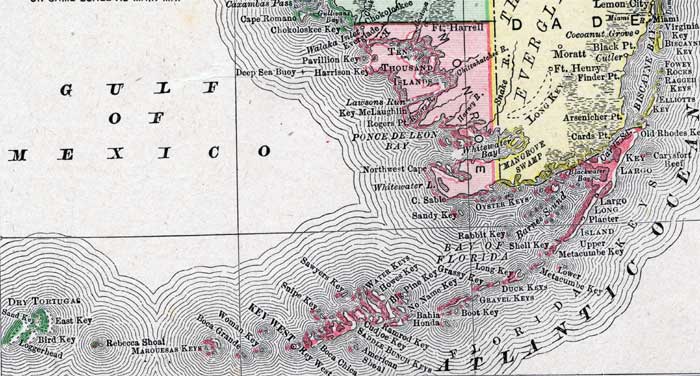 Map of Monroe County, Florida, 1900