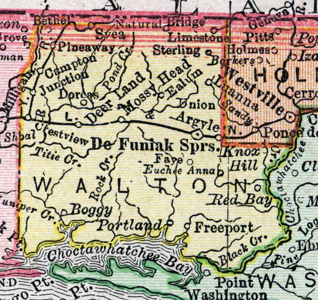 Map of Walton County, Florida, 1900
