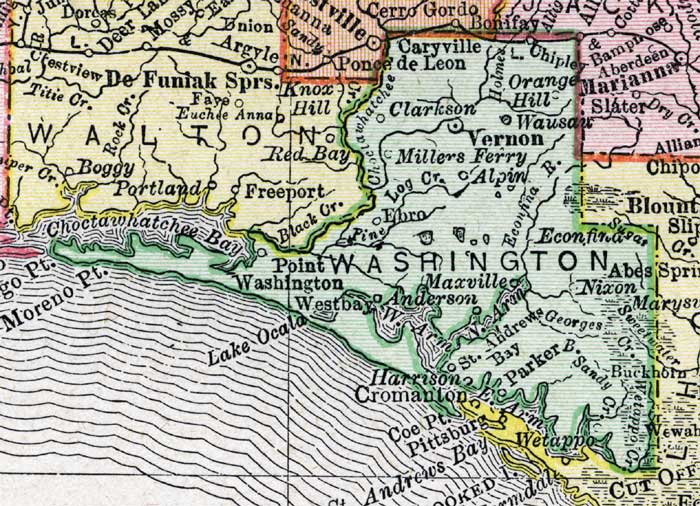 Map of Washington County, Florida, 1900