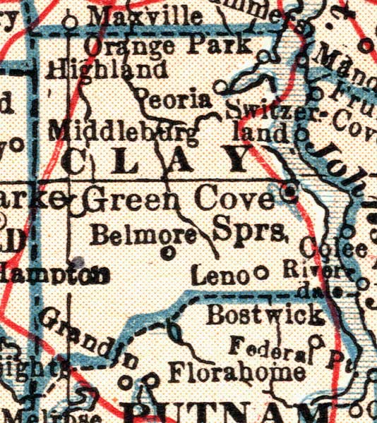 Map of Clay County, Florida, 1921