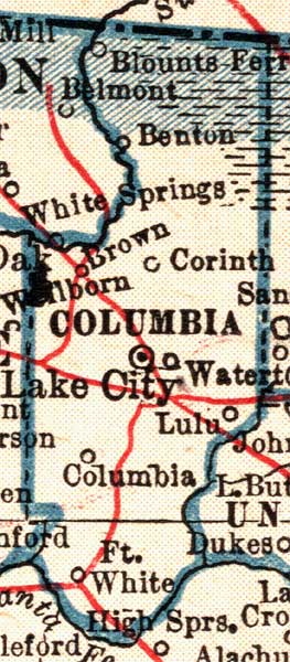 Map of Columbia County, Florida, 1921