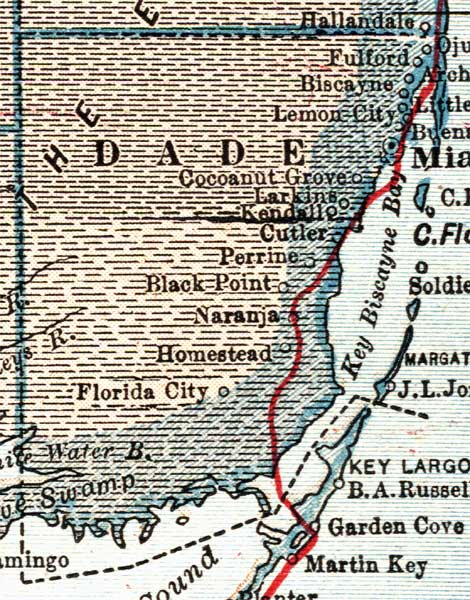 Map of Miami-Dade County, Florida, 1921