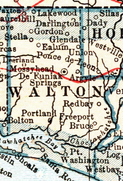 Map of Walton County, Florida, 1921